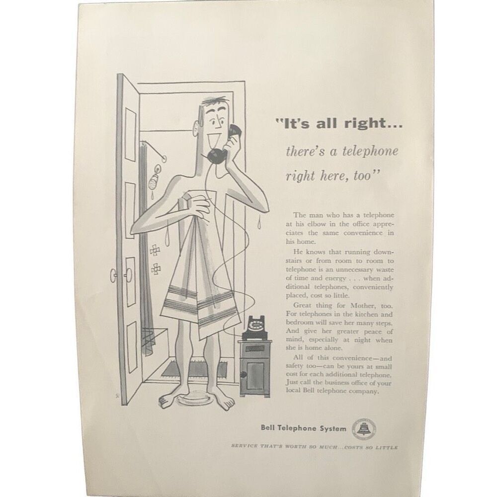 Vintage 1955 Bell Telephone It’s all Right Ad Advertisement
